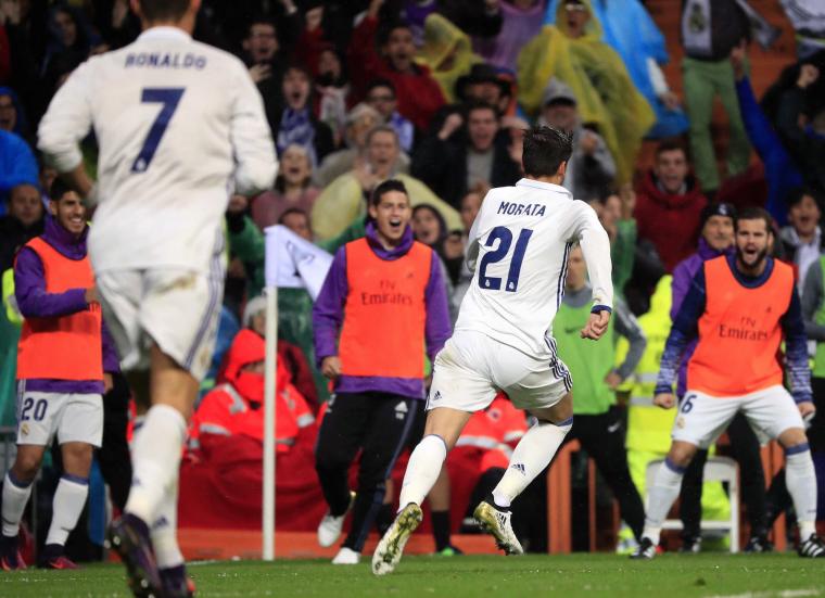Morata celebra el gol de la victòria davant l'Athletic Club.