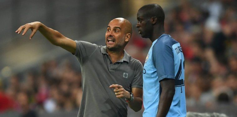 Pep Guardiola i Yaya Touré, en una imatge d'arxiu