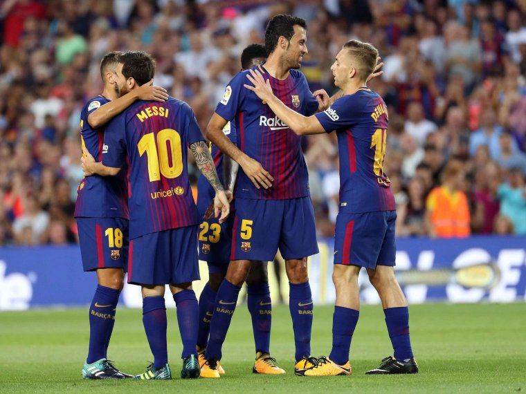 Els jugadors del Barça celebren un gol davant el Chapecoense.