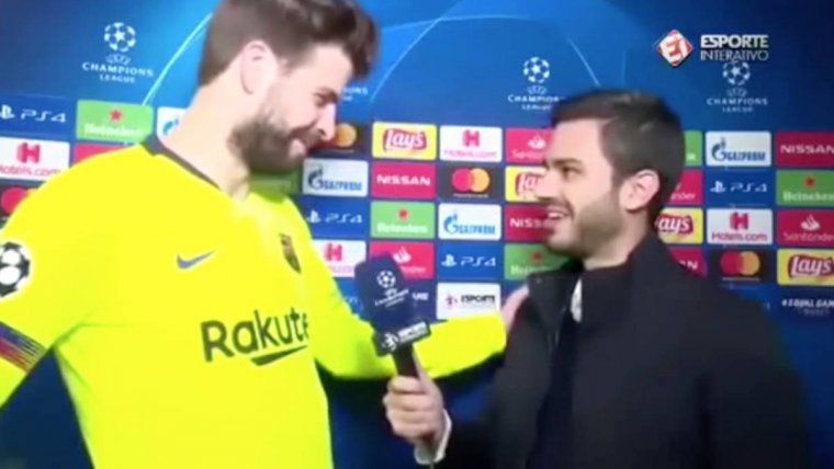 Piqué, durant lentrevista amb Marcelo Bechler