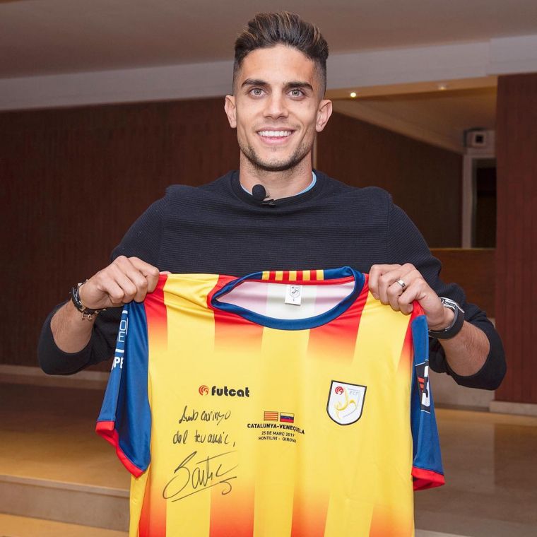 Marc Bartra, amb la samarreta de la selecció catalana.