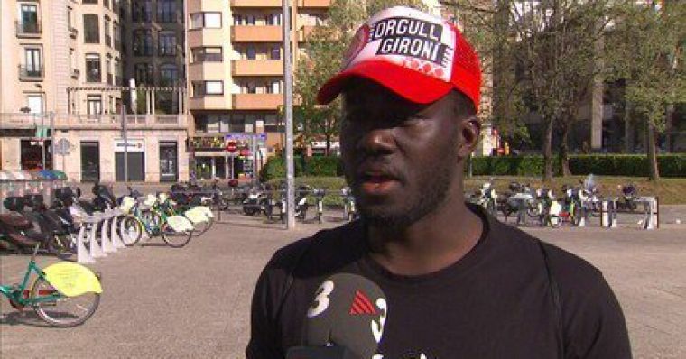Muhammed Sanneh, l'aficionat del Girona insultat pel delegat de l'Espanyol.