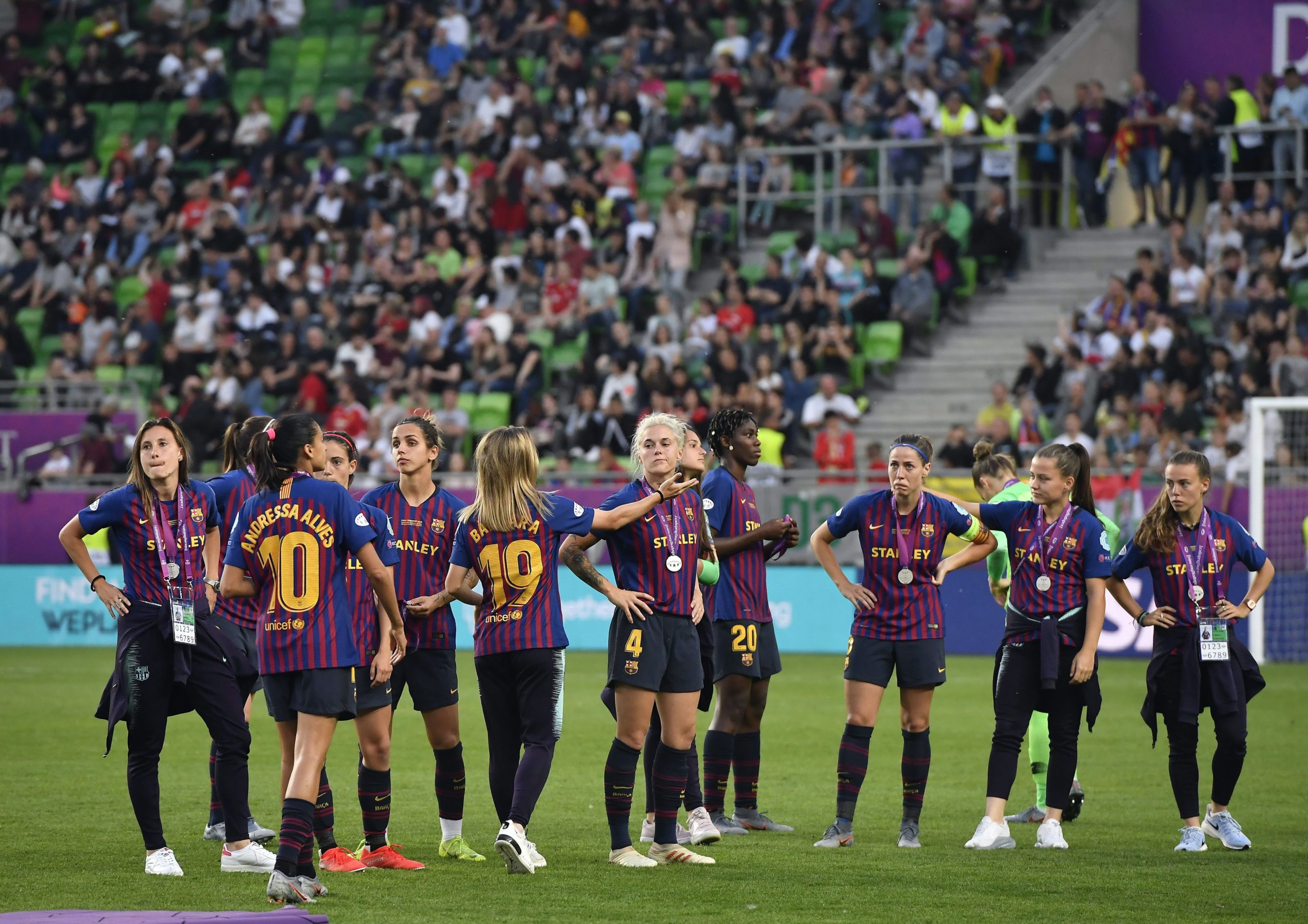 Les jugadores del Barça, després de la final de la Women's Champions League | EFE