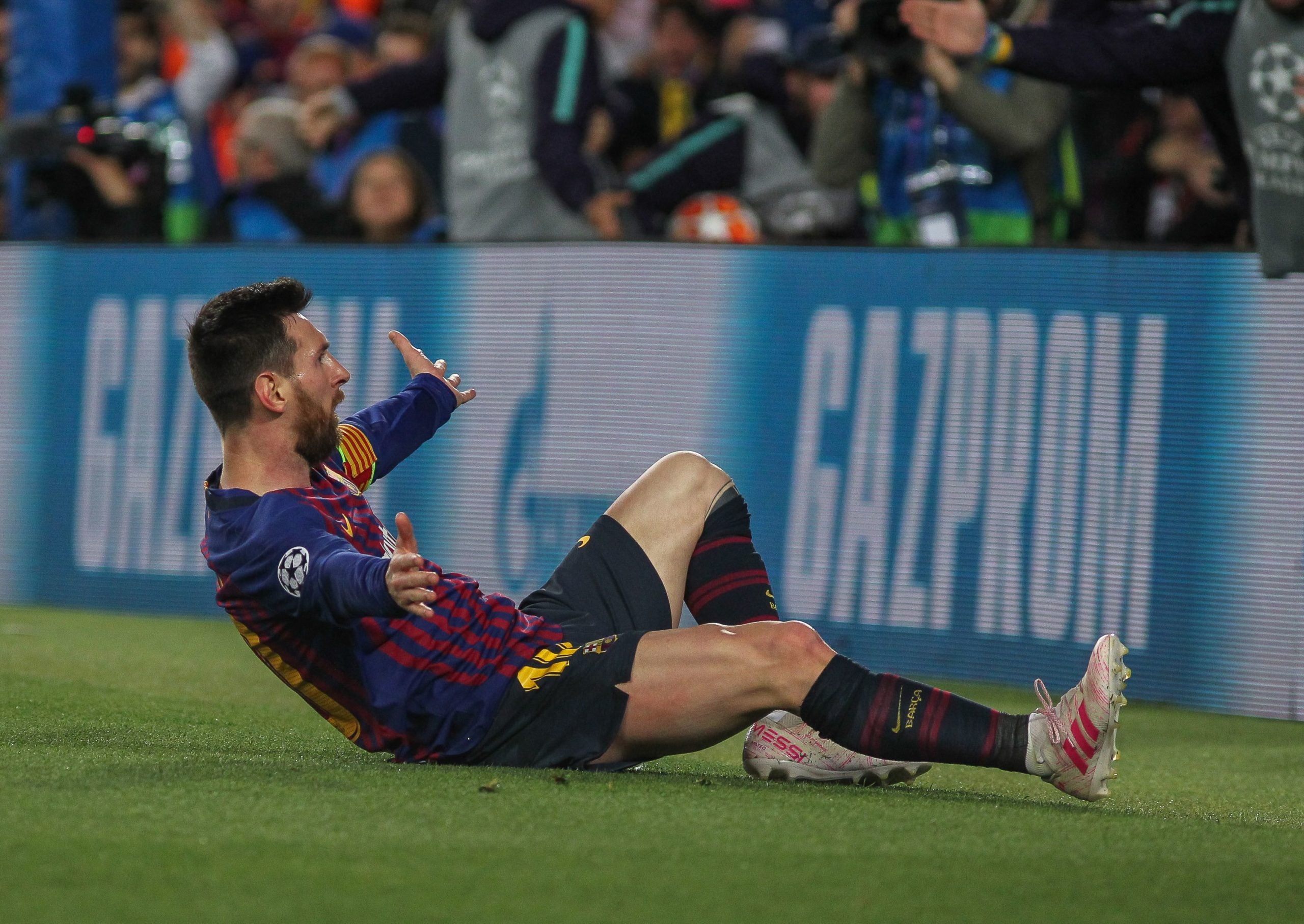 Leo Messi celebra un gol al Camp Nou | Europa Press