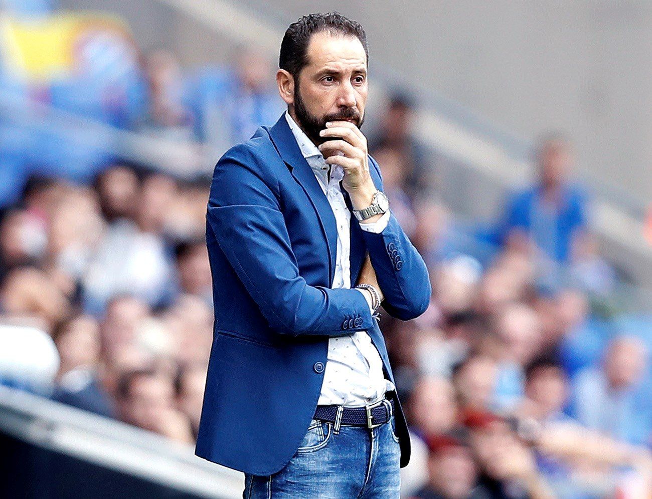 Machín, durant el duel davant el Vila-real. | EFE.