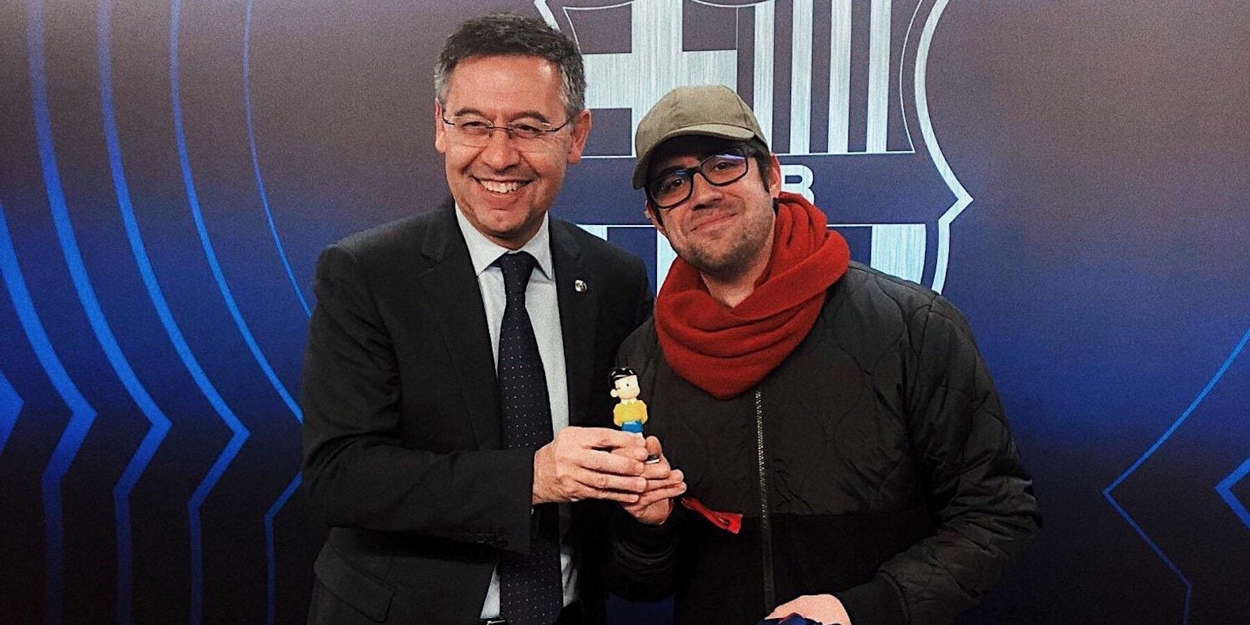 Bartomeu i AuronPlay, durant el descans del clàssic | FC Barcelona