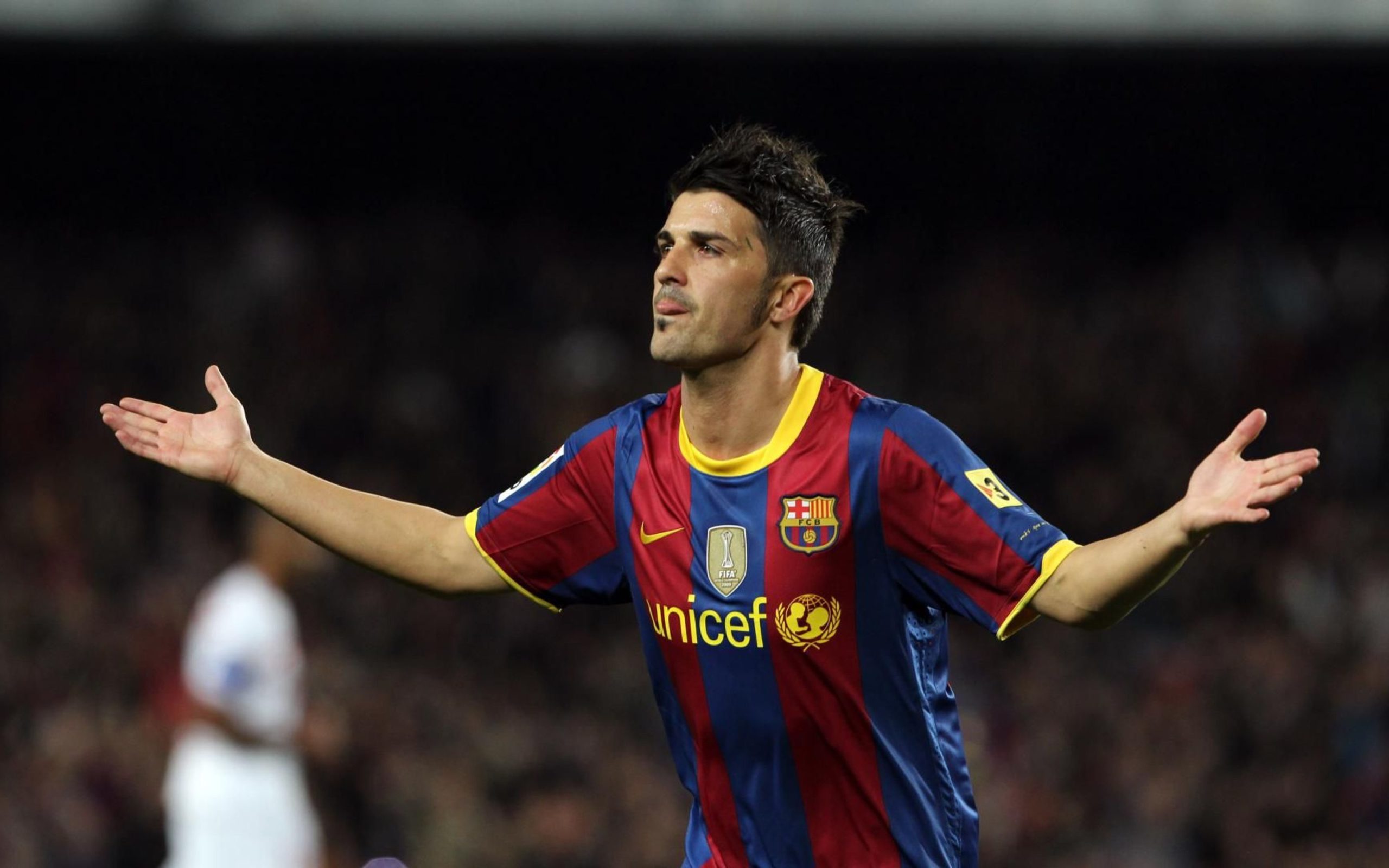 David Villa celebra un gol | FC Barcelona