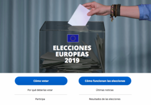 Captura de la pàgina web sobre les eleccions europees