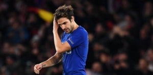 Cesc Fàbregas, Álvaro Morata i Andreas Christensen, durant el partit davant l'Atlètic.
