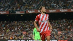Cristhian Stuani va anotar els dos gols del Girona en el derbi de la primera volta (2-2).