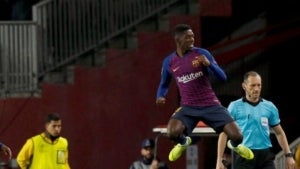 Dembélé celebra el gol marcat contra el Tottenham