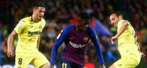 Dembélé, durant el partit contra el Vila-real.