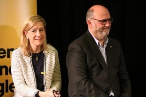 Eduard Pujol i Neus Lloveras a Vilanova en la presentaci&oacute; de la Crida Nacional