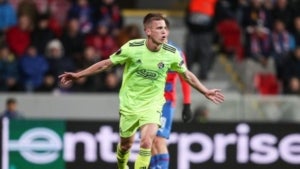 El terrassenc Dani Olmo, durant un partit de l'Europa League