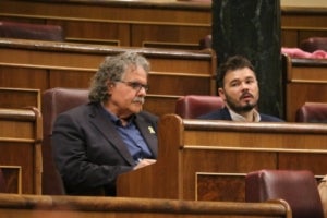 Els caps de files d'ERC a Madrid, Joan Tard&agrave; i Gabriel Rufi&aacute;n, al Congr&eacute;s