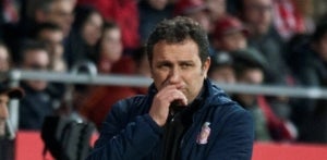 Eusebio Sacristán, durant el derbi entre el Girona i el Barça.