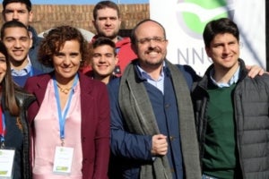 Fernández i Montserrat aquest dissabte amb el president de les Noves Generacions del PP, Diego Gago