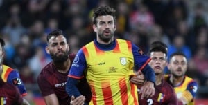 Gerard Piqu&eacute;, durant el Catalunya-Vene&ccedil;uela.