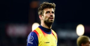 Gerard Piqu&eacute;, durant el Catalunya-Vene&ccedil;uela.
