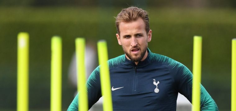 Harry Kane, durant un entrenament amb el Tottenham.