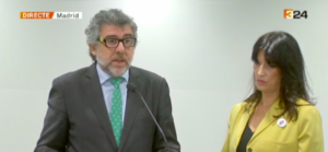 Jordi Pina i Pilar Calvo en roda de premsa