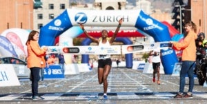 Kiftu Tahir, guanyadora de la Marat&oacute; de Barcelona en categoria femenina.