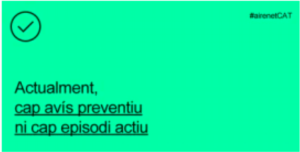 La imatge de la informaci&oacute; de situaci&oacute; de normalitat i d'av&iacute;s preventiu per episodi d'alta contaminaci&oacute;