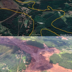 La zona afectada pel trencament de la presa a Brumadinho (Brasil)