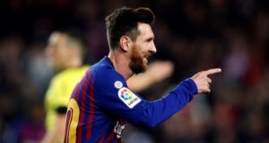 Leo Messi celebra el seu gol contra el Celta.