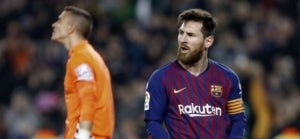 Leo Messi celebra el seu gol contra el Valladolid.