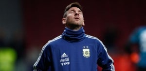 Leo Messi, durant l'Argentina-Vene&ccedil;uela disputat al Wanda Metropolitano.
