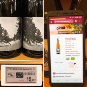 Les etiquetes electr&ograve;niques de Vins i Licors Grau, permeten amb el m&ograve;bil tenir tota la informaci&oacute; del vi per decidir-ne la compra