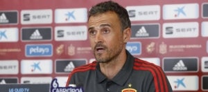 Luis Enrique, durant una roda de premsa