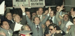 Núñez, després de proclamar-se president del Barça el 1978