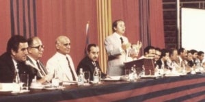 Núñez, durant l'Assemblea de Compromissaris del Barça del setembre del 1981.