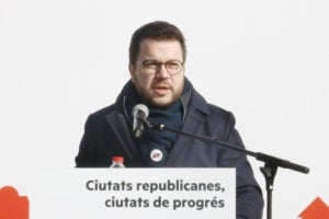 Pere Aragonès, en l'acte d'aquest matí