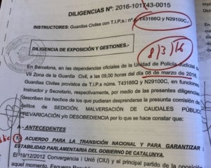 Primer par&agrave;graf de l'atestat policial de 2016