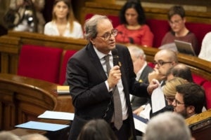 Quim Torra al ple del Parlament