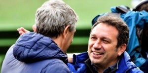 Quique Setién i Eusebio, abans del partit entre Betis i Girona.