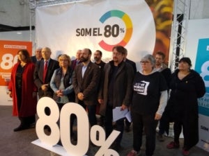 Representants de la plataforma 'Som el 80%' a la Nau Bostik