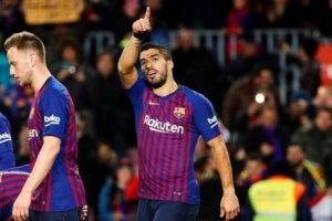Suárez celebra el gol marcat a l'Eibar