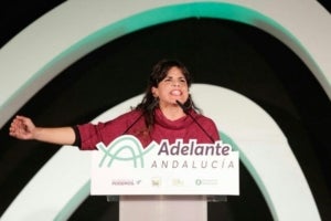 Teresa Rodr&iacute;guez, en un acte de campanya