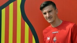 Tito Ortiz, durant la seva presentació amb el Reus Deportiu