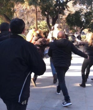 Un moment de l'agressió