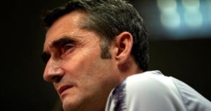 Valverde, durant la roda de premsa prèvia al Barça-Tottenham.