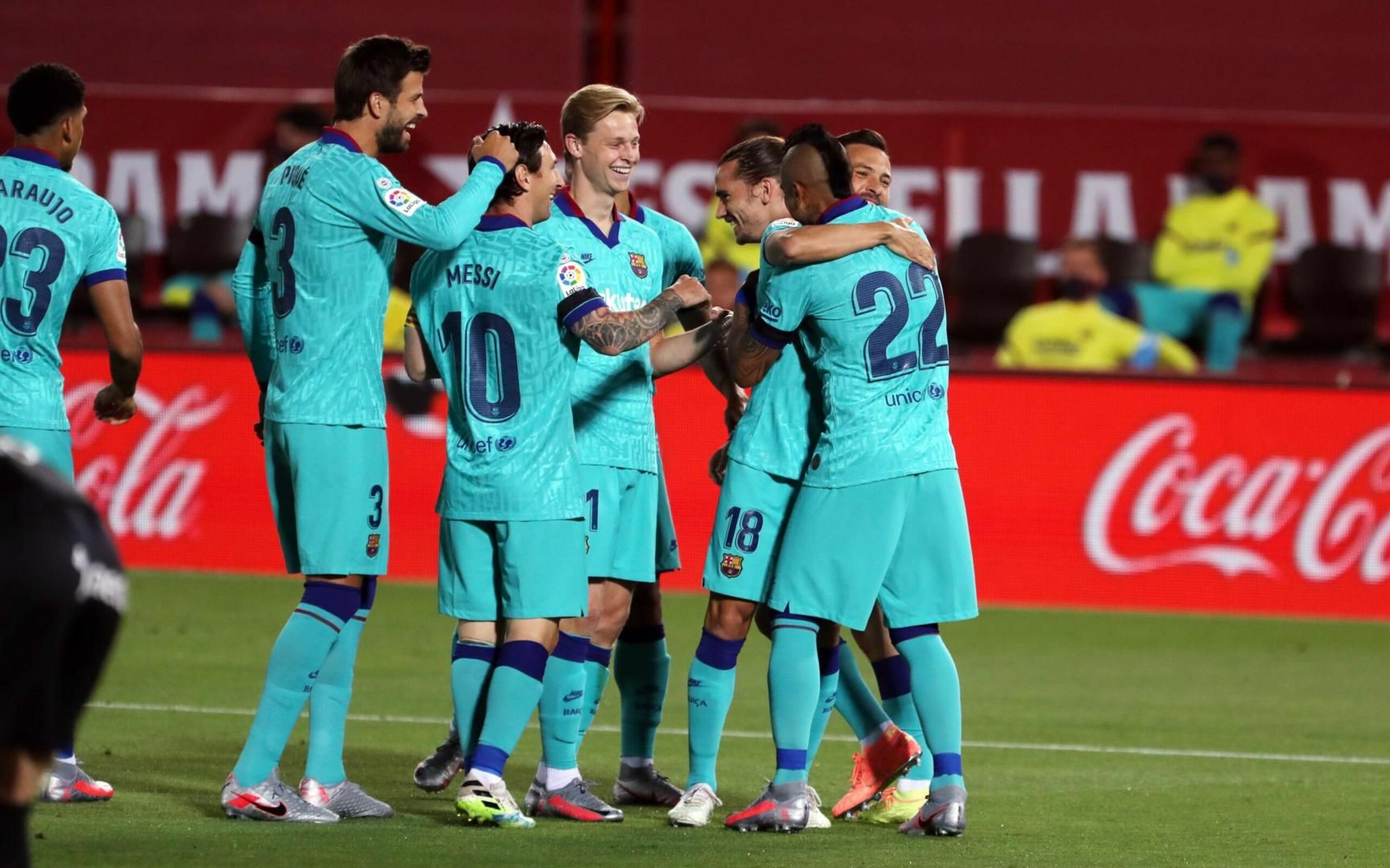 Els jugadors del Barça celebren un dels gols contra el Mallorca | FC Barcelona