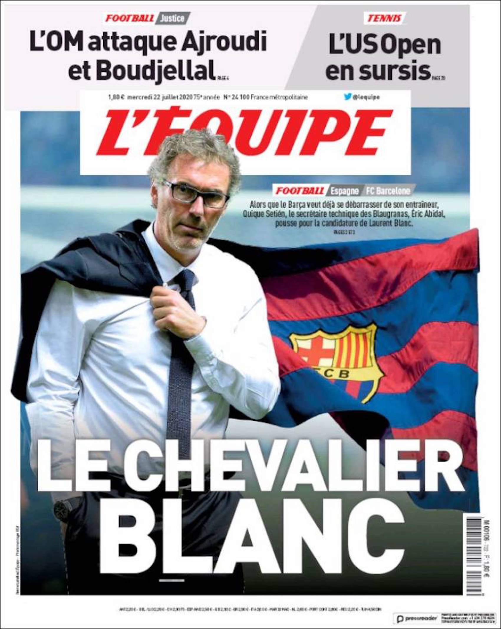 Portada de 'L'Équipe' d'aquest dimecres