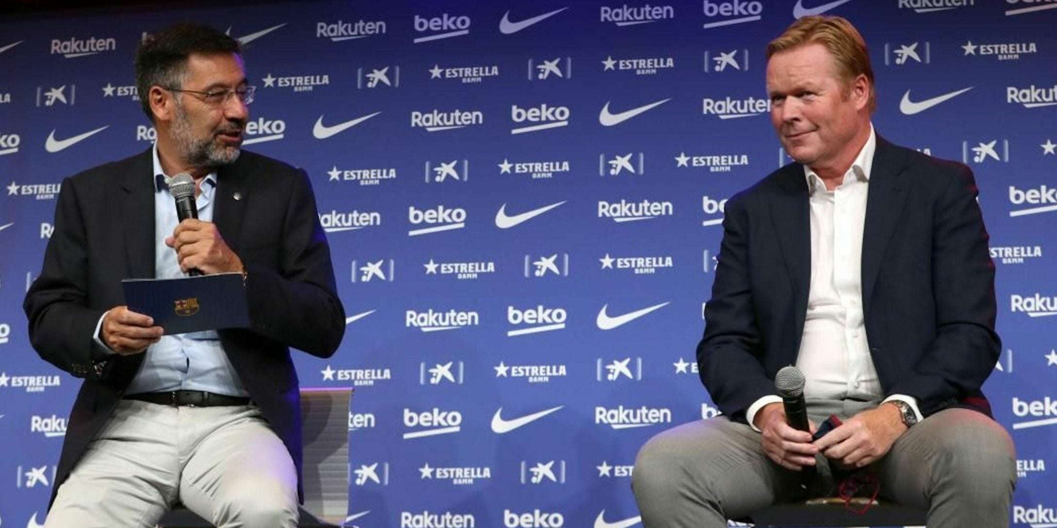 Bartomeu i Koeman, durant la presentació de l'holandès | FC Barcelona
