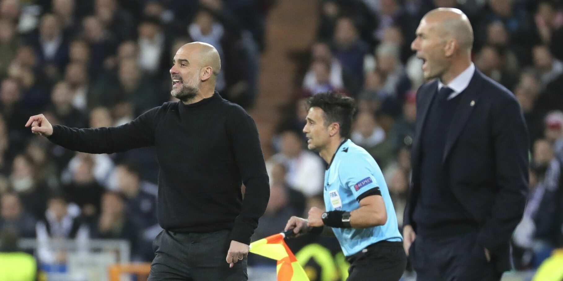 Zidane i Guardiola, durant el partit | EFE