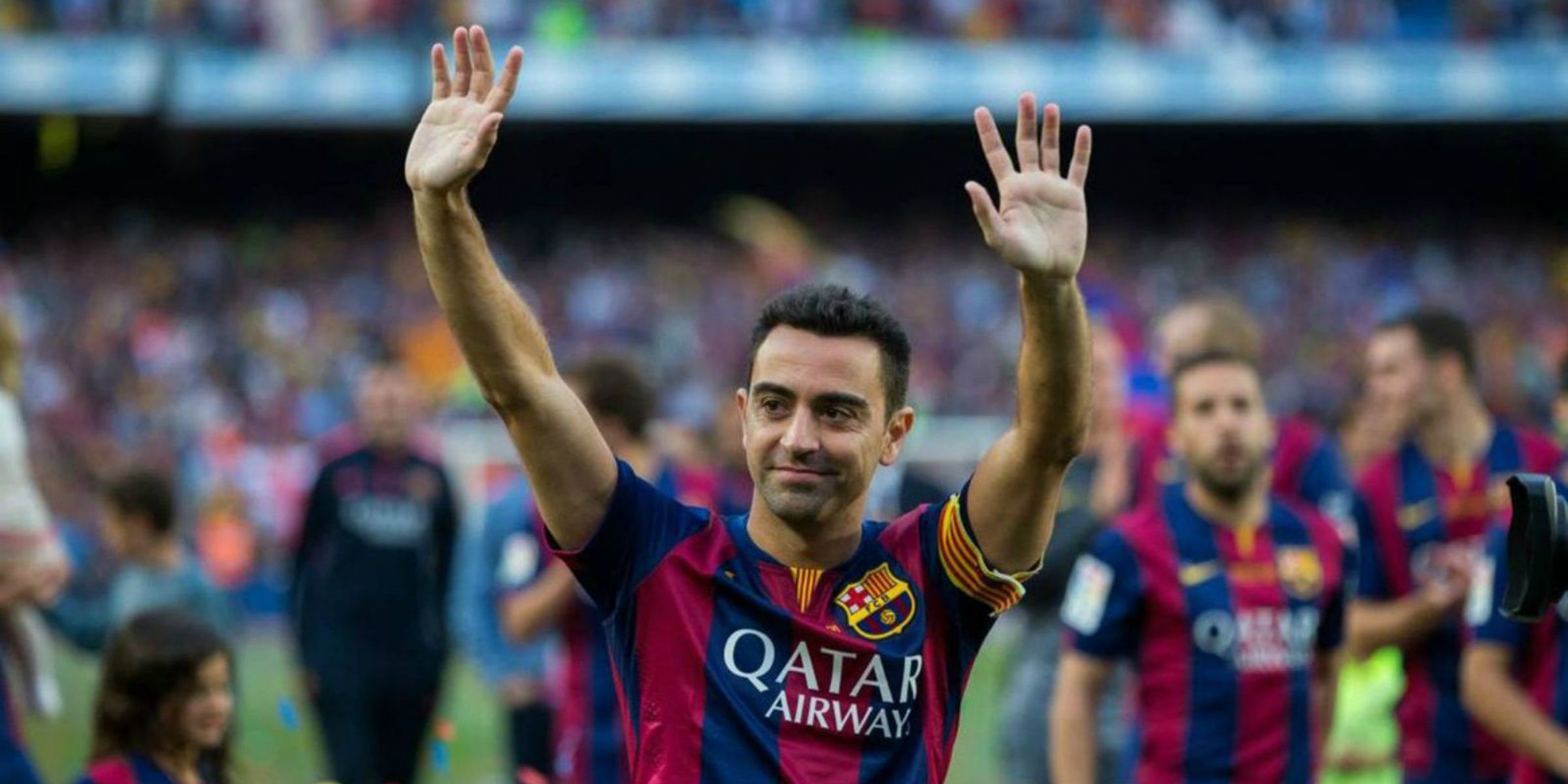 Xavi Hernàndez, durant el seu comiat del Barça | FC Barcelona